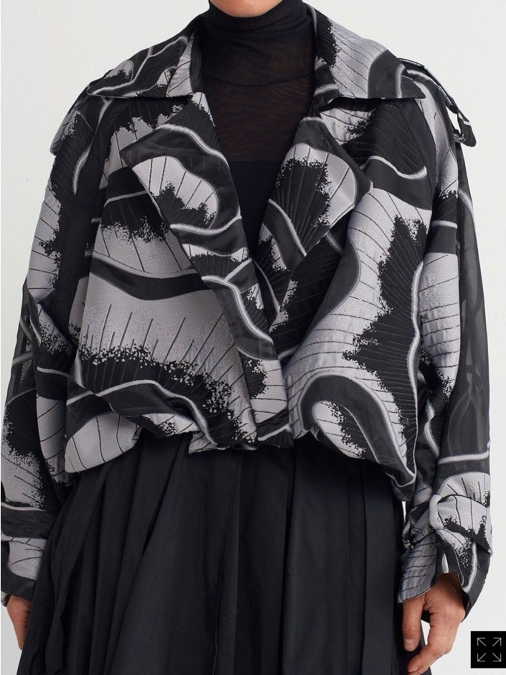 NU London Patterned Oversize Jacket Black Combo - (Authentic)